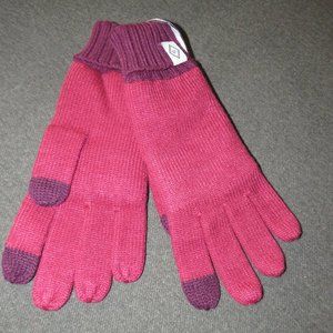 Vera Bradley Cranberry Red Knit Tech Gloves